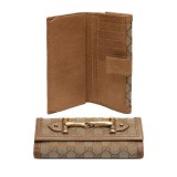 Brun Gucci Continental Portefeuille Détail Mors Promo